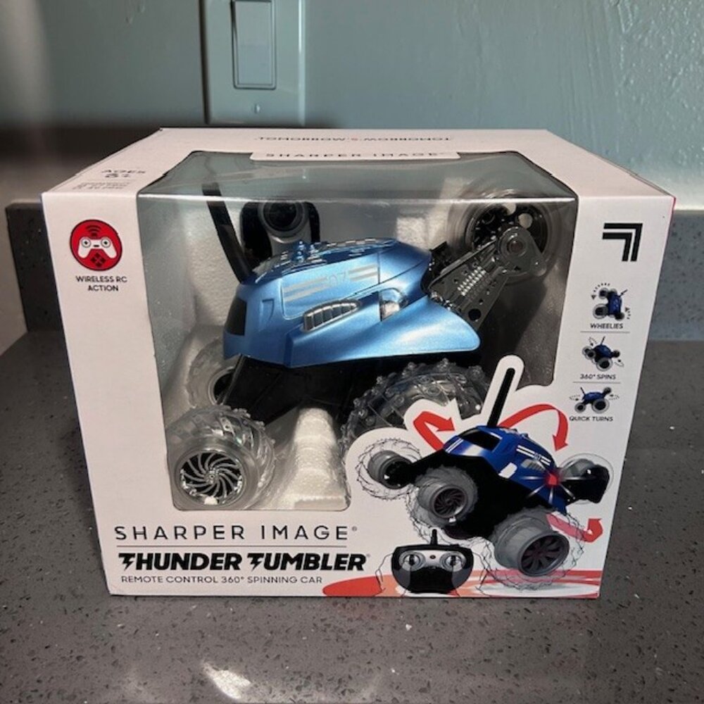 Blue SHARPER IMAGE Thunder Tumbler Toy RC Kids Car Remote Control BRAND NEW NIB